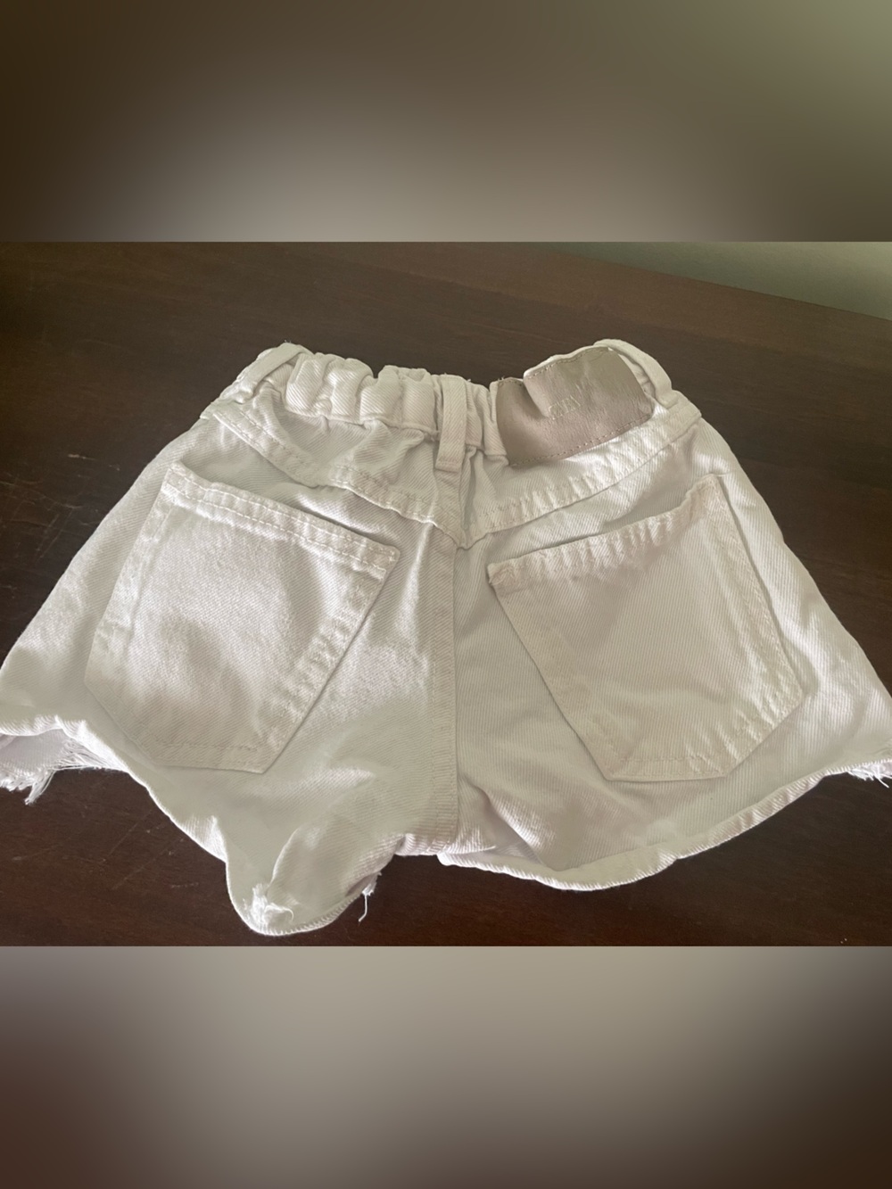 Zara White High-Waist White Denim Shorts